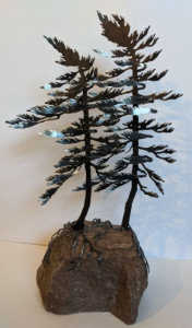 Double Windswept Pine (Large) by Cathy Mark