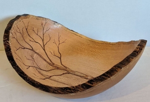Oak Live Edge Bowl with Burned in Tree Image by Frank DiDomizio
