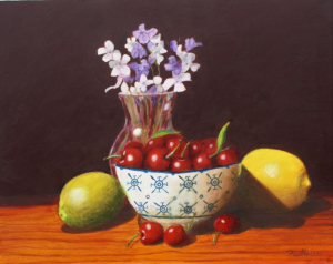Cherries & Flowers by Gary Faulkner