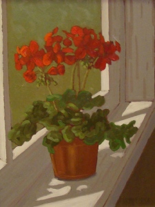 Geraniums Window  by Norman R. Brown