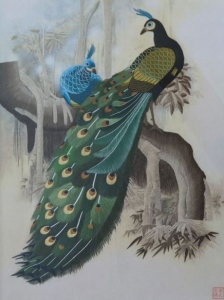 Green Peacocks by Qing Zhang